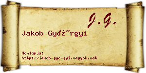 Jakob Györgyi névjegykártya